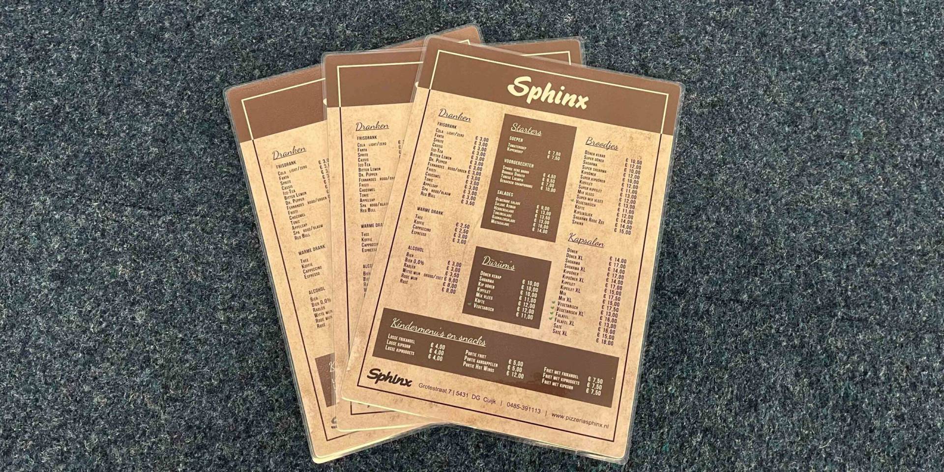 Menukaarten laten maken? Uw eigen drukwerk snel in huis geleverd